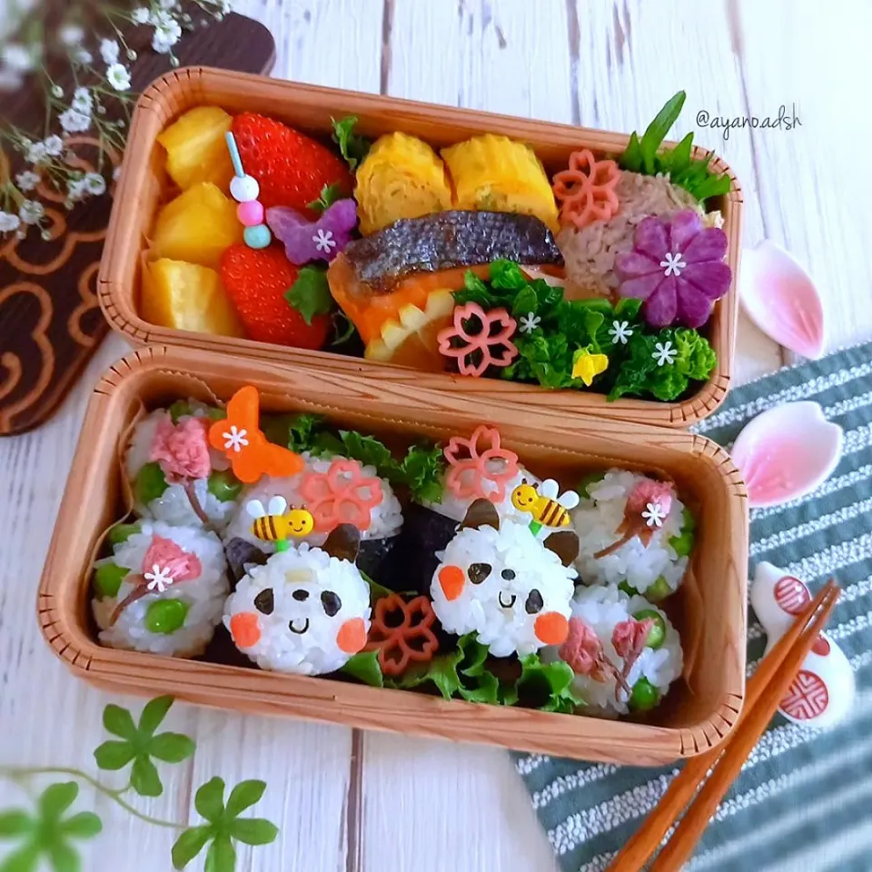 🐼🐼パンダさんのお花見弁当🌸🌸|ayano.adshさん