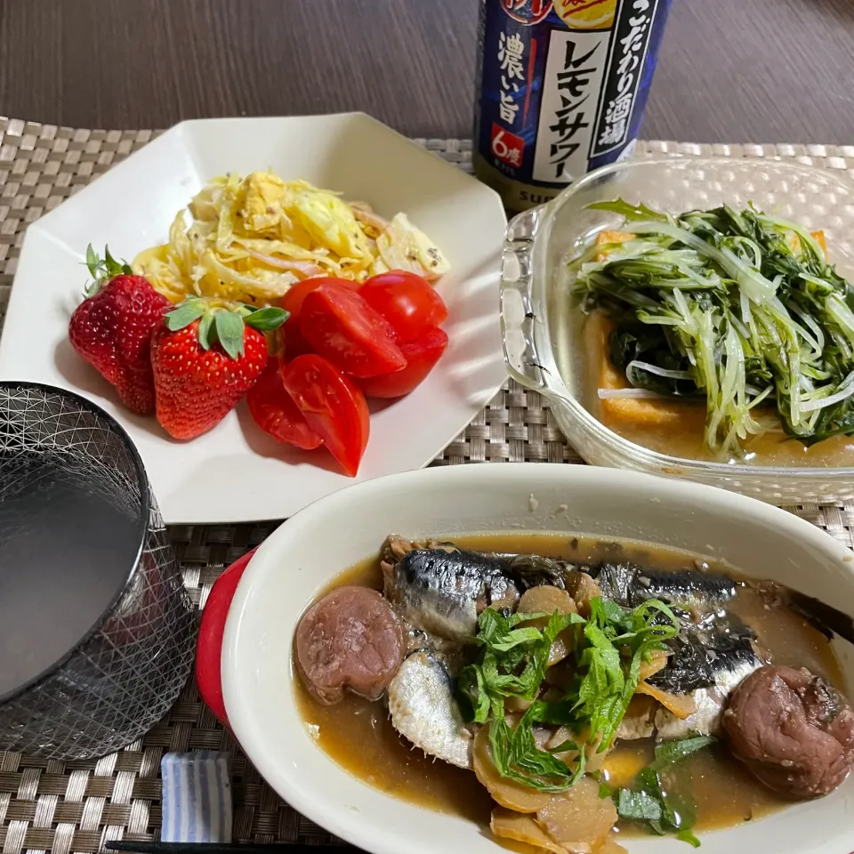 4/15晩ご飯：鰯の梅煮|ななみんさん