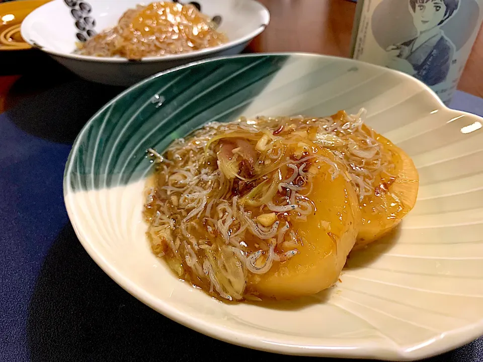 生姜たっぷりお雑魚の餡掛け大根煮|かなっぺさん