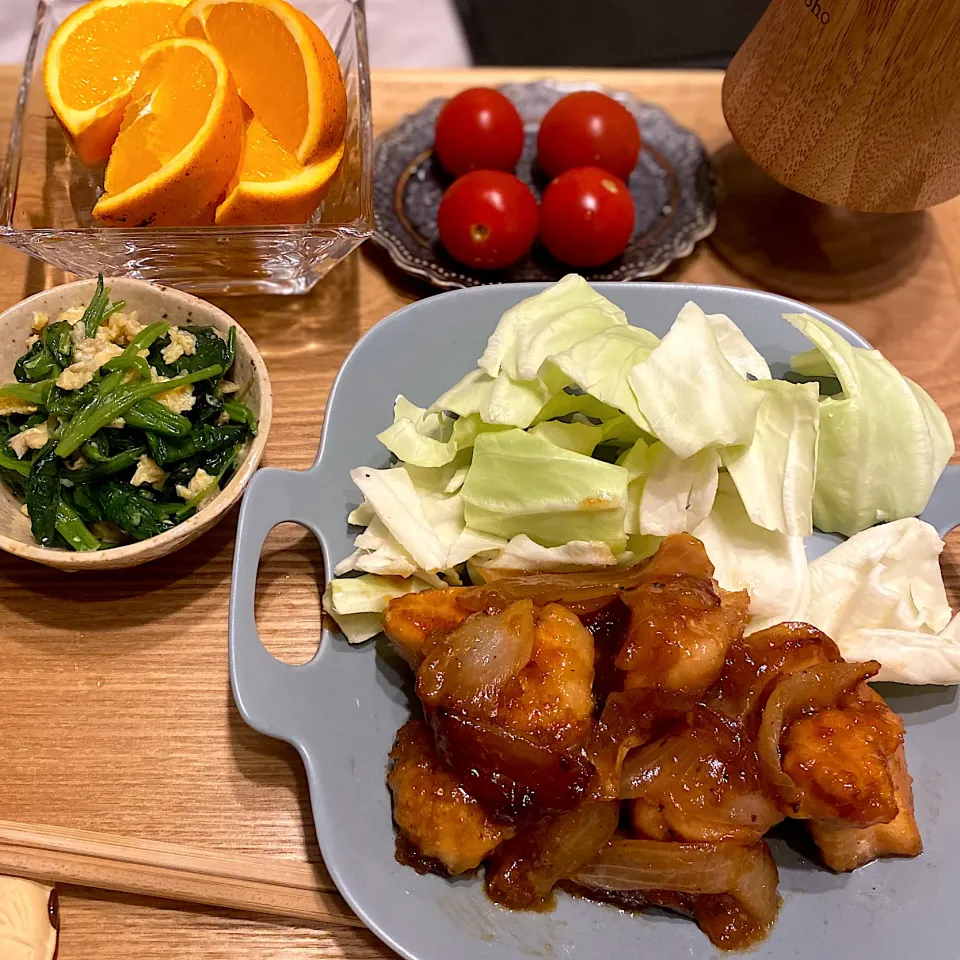 鶏肉と玉ねぎの照り焼き|なつこさん