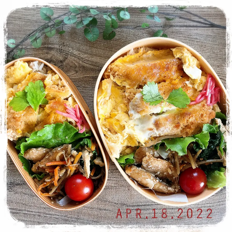 4/18 ☺︎☺︎ トンカツとじ丼弁当✩.*˚|jon2さん