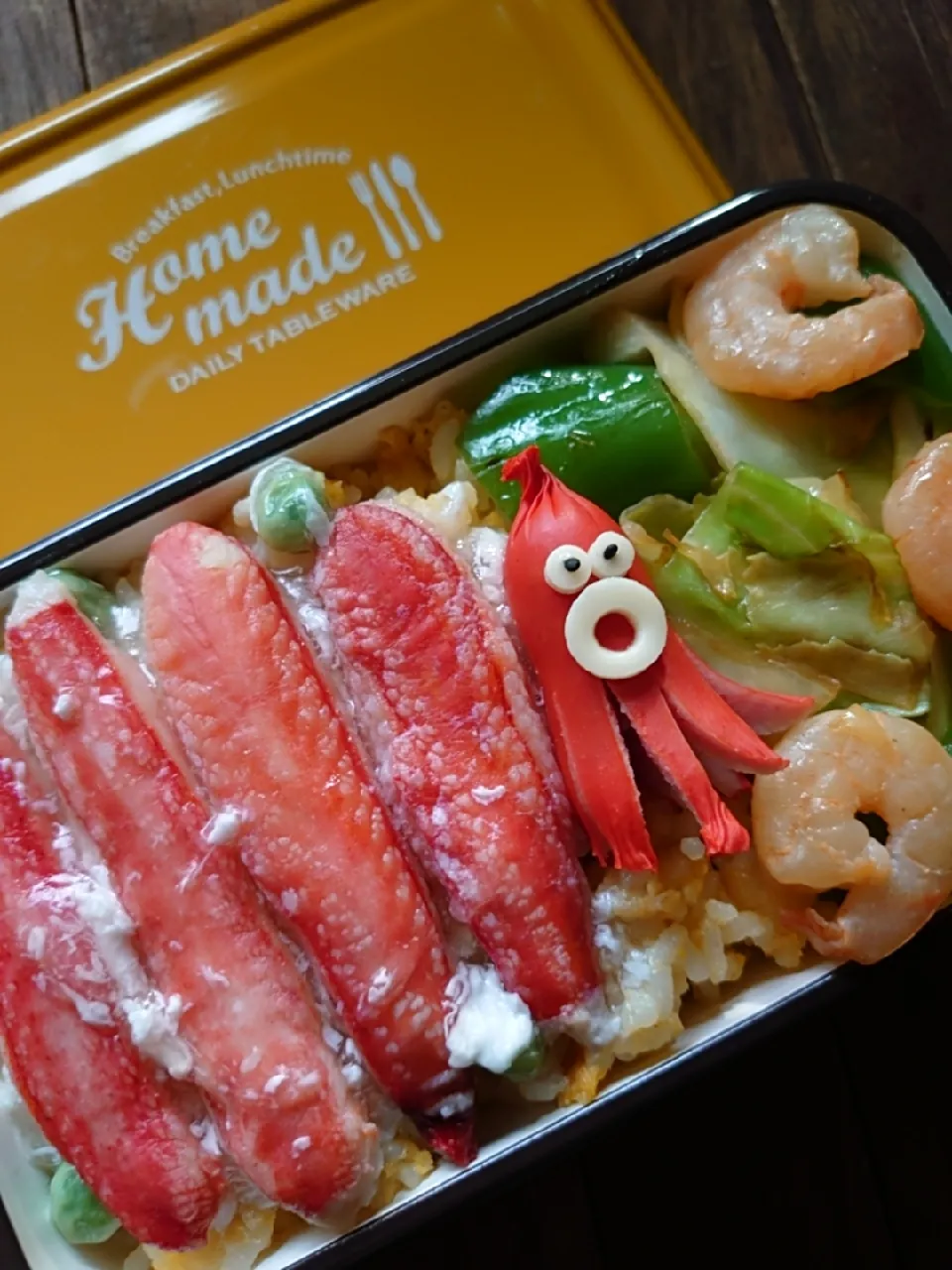 漢の…自分用👔本物カニ乗せあんかけチャーハン弁当🍱|ᵏᵒᵘさん