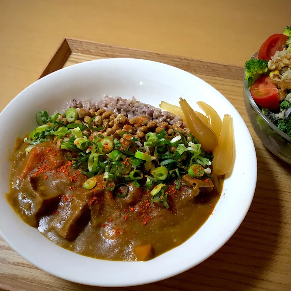 #vegan 
2日目のカレー
納豆カレー|makiko_aさん