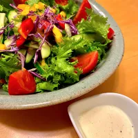わさび菜のシーザーサラダ