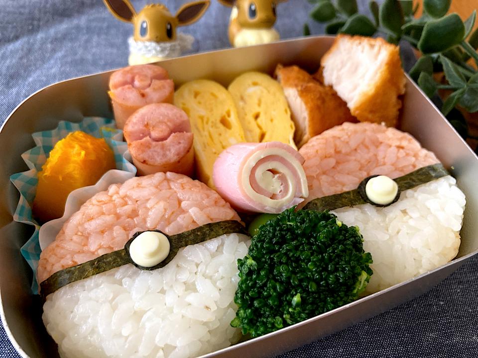 モンスターボールおにぎり ポケモン弁当 ちびたん年長さんお弁当 抹茶クッキー Snapdish スナップディッシュ Id Em8cra