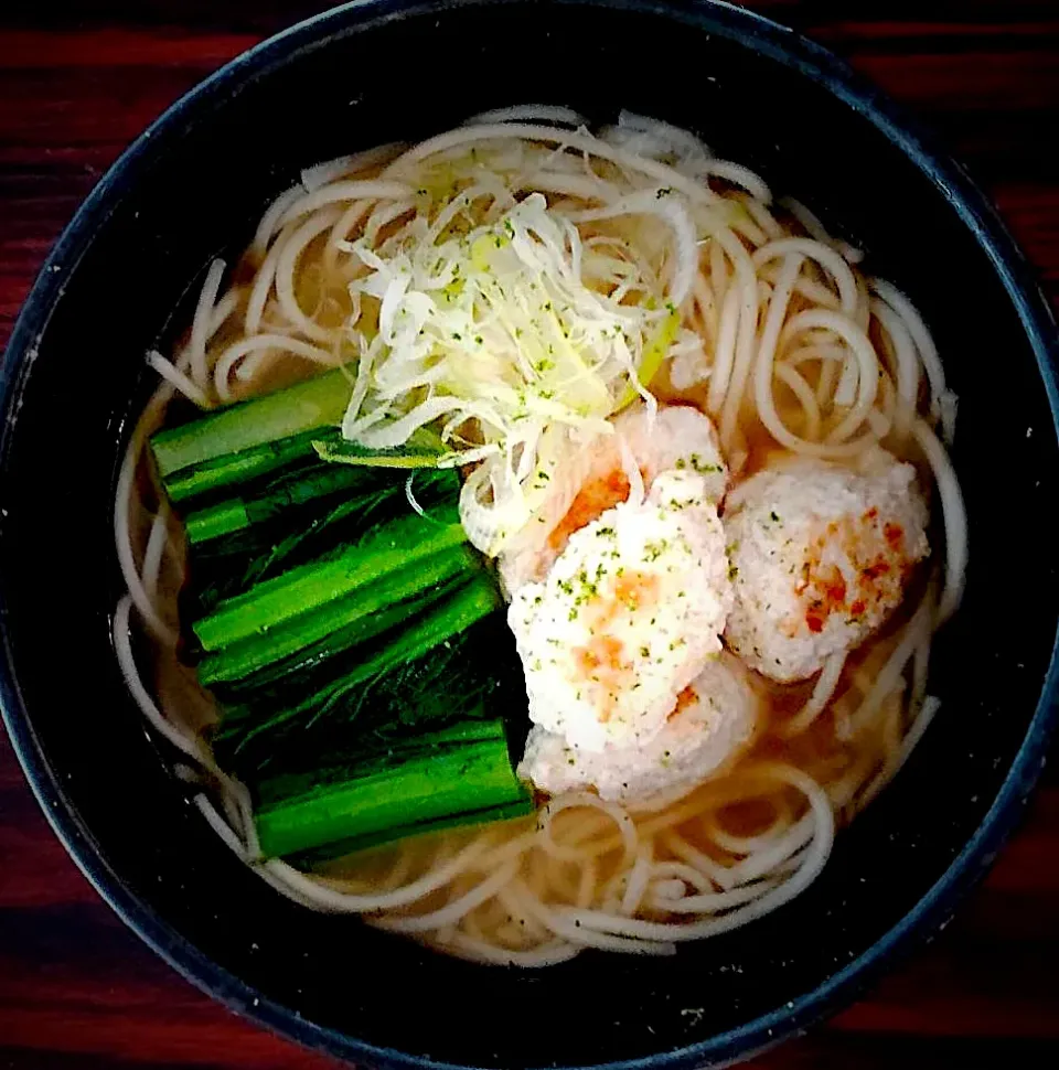 焼きつくねの焦がしにんにく温めん|半田手延べそうめんの店 阿波や壱兆さん