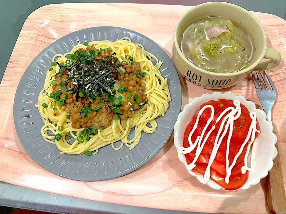 Snapdishの料理写真:納豆パスタ|ぺぺちゃんさん