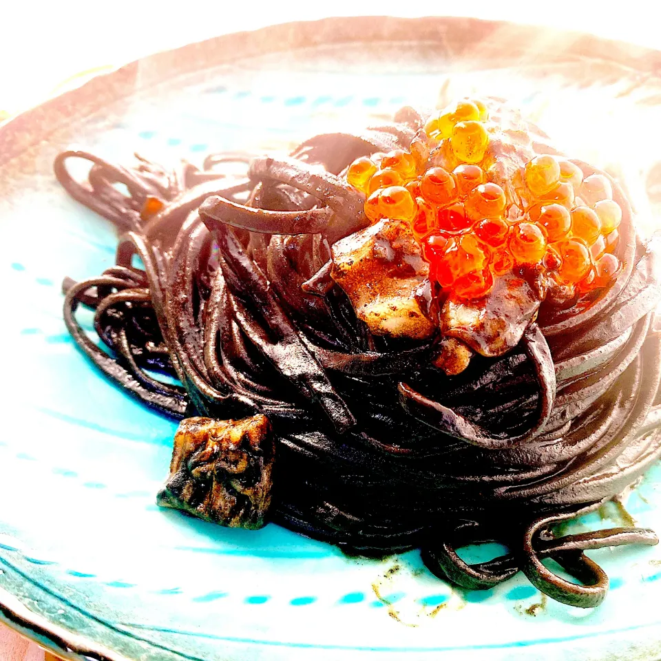 いくらのせspagetti nero🦑|ちーまるさん