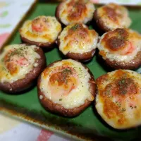 椎茸の明太子チーズ焼き