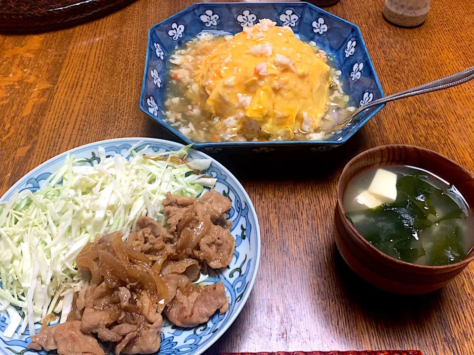 伝説の天津飯、生姜焼き定食|mycalさん