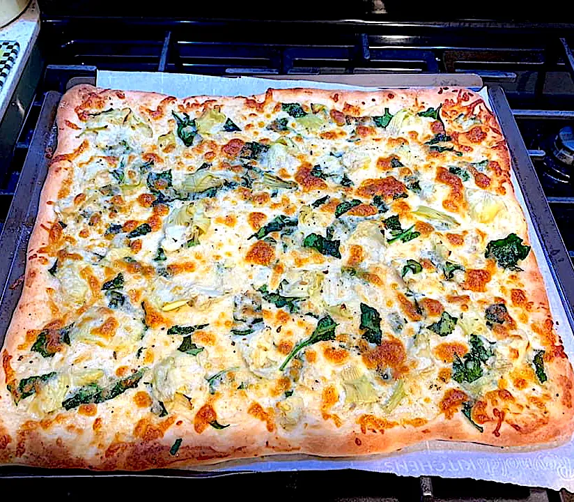 Square Pizza Friday🍕🧀 Artichoke Spinach Pizza|🌺IAnneさん