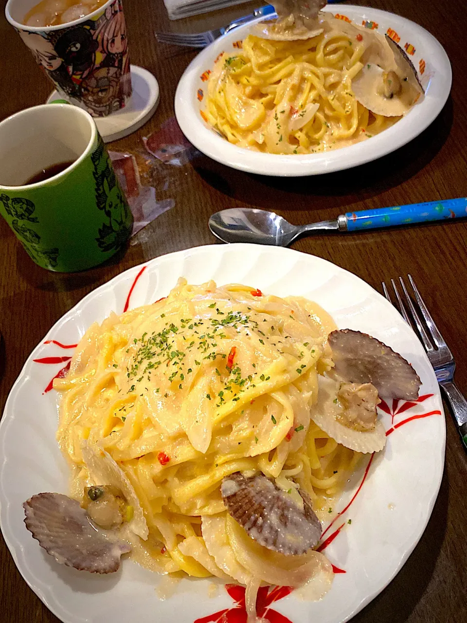 帆立と鱈子のクリームスパゲティ🍝　ほうじ茶|ch＊K*∀o(^^*)♪さん