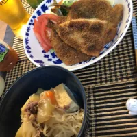 Snapdishの料理写真:新じゃがとアジフライで乾杯|聡美さん