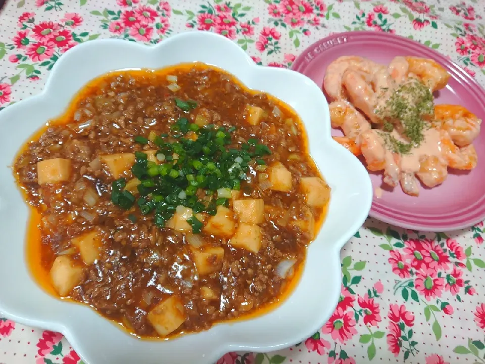 ４つの醤を使った麻婆豆腐&エビマヨ✨|cocco+さん