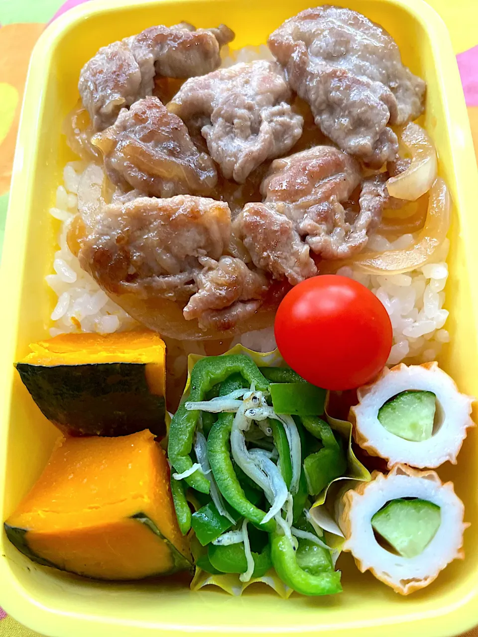 4/26(火)豚肉の玉ねぎソース焼きのっけ弁当|ちくわさん