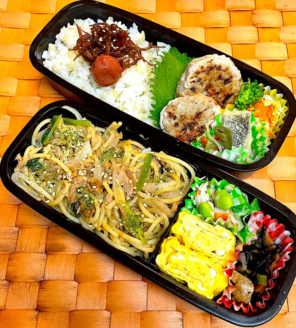 中学生息子のお弁当 ハンバーグとほうれん草ツナパスタ弁当🍱|Snow10さん