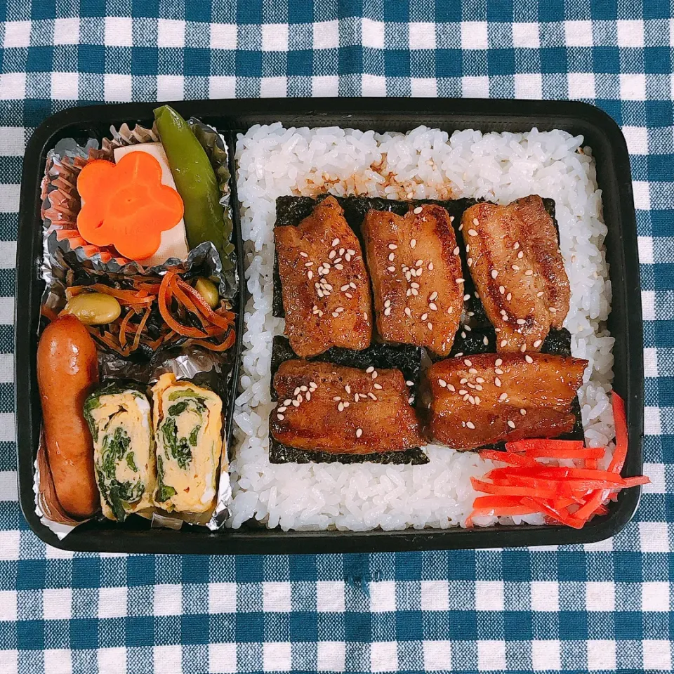 Snapdishの料理写真:今日の旦那弁当　豚バラ丼|sarada.makiさん