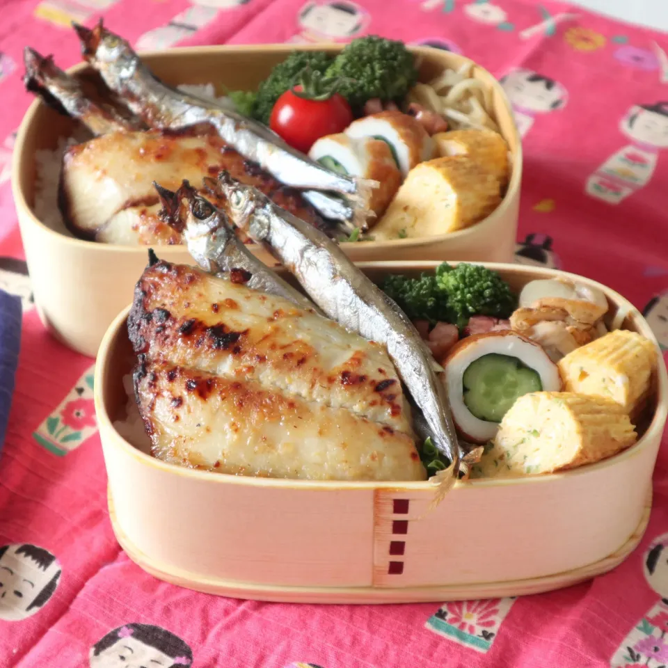 高校生男子弁当🍱さわらの西京焼きとししゃも|なかじー。さん