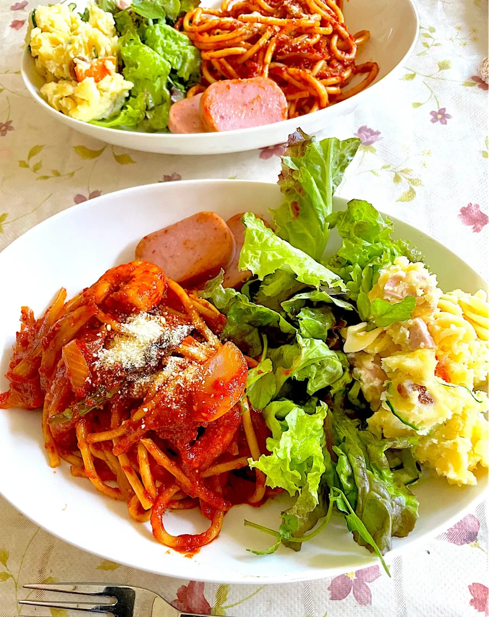 昨夜のスパゲティでランチ|つるひめさん