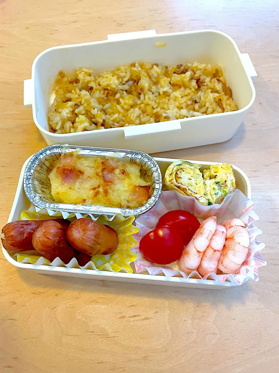 中学生弁当　ポテトグラタン＆チーズウインナー|りんごさん