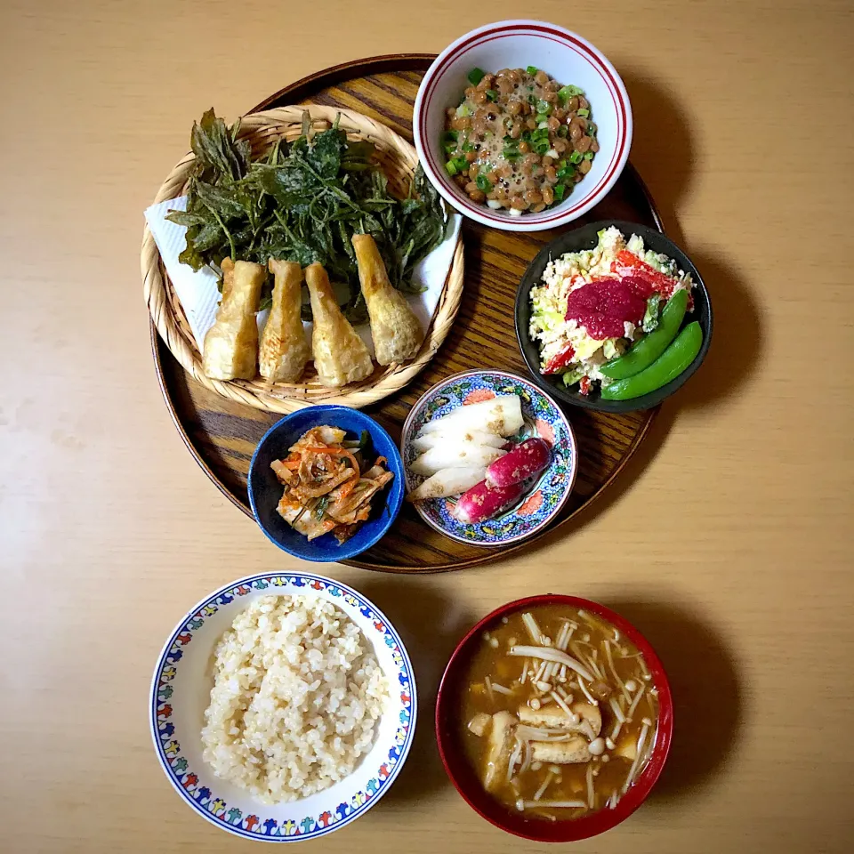 Snapdishの料理写真:#vegan 
新茶のかき揚げ|makiko_aさん