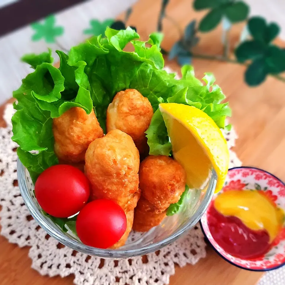 凍らせ豆腐のスティックナゲット( ˙▿˙　)
レモンの皮で爽やか風味|まぁさん