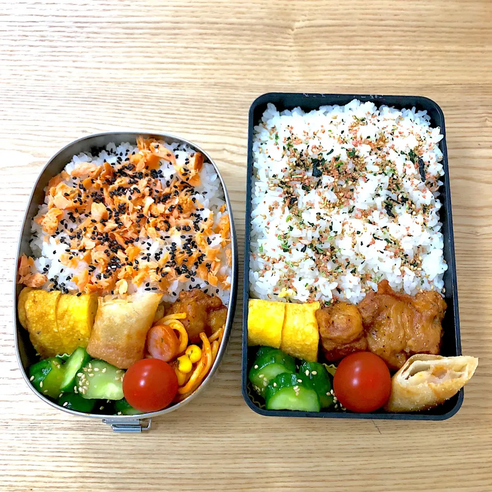 旦那さんと自分のお弁当🍙|むさけんさん