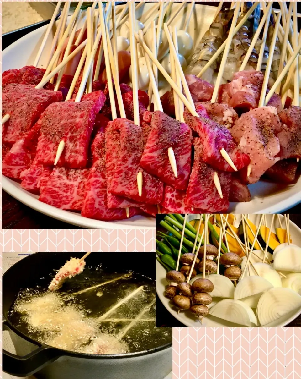 肉肉肉・・   肉好き孫たちと                     「串カツパーティ」|mottomoさん