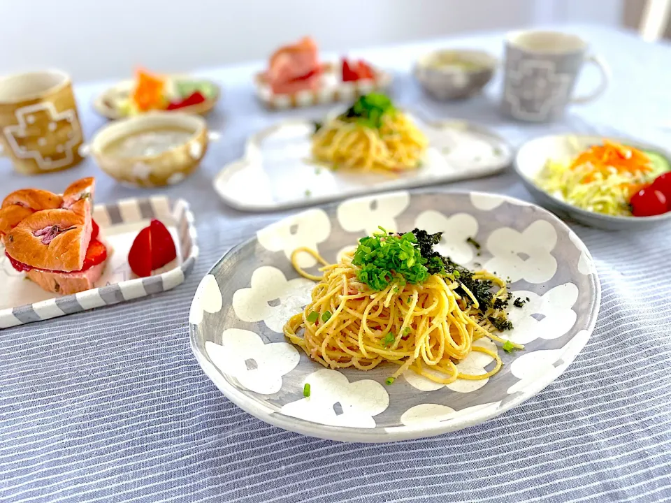 明太パスタのランチ🍝|ゆかりさん