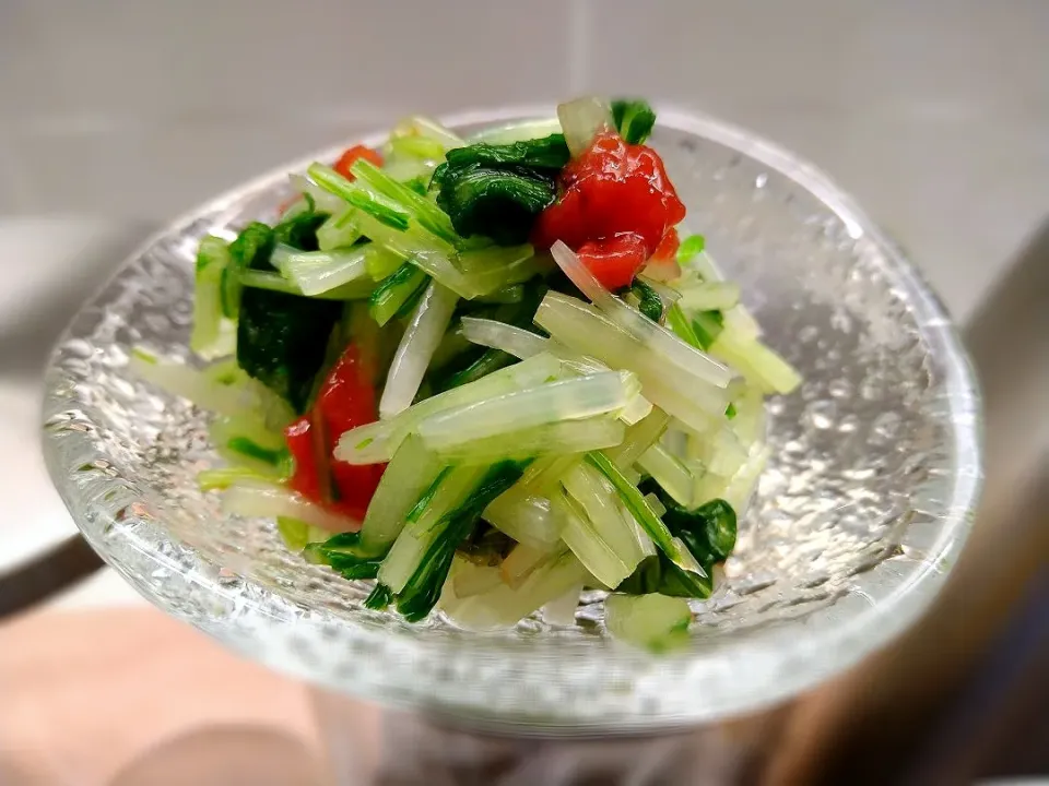 水菜と三つ葉の梅浸し|古尾谷りかこさん