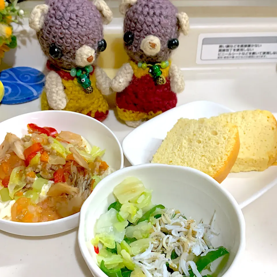 Snapdishの料理写真:晩ごはん(｀・ω・´)|chagashiさん