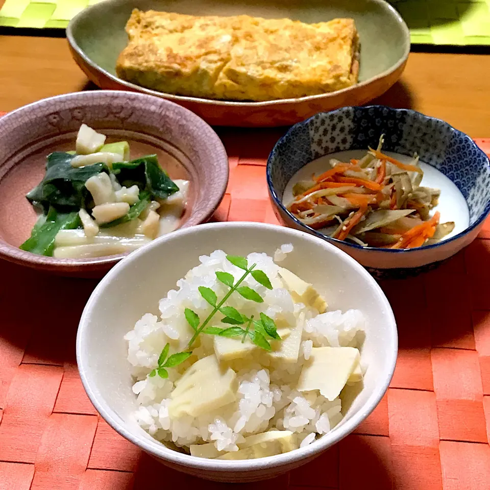 筍ご飯の晩ごはん|ゼニコさん