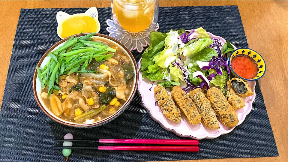 Snapdishの料理写真:カレーうどんセット|ゆうかさんさん