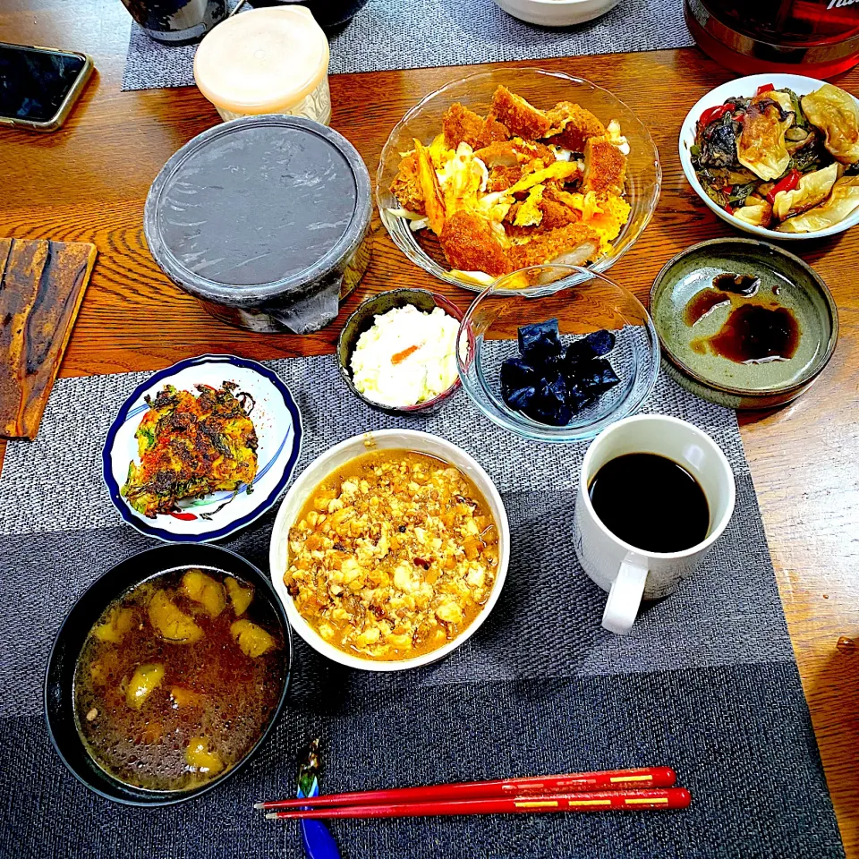 豆腐と挽肉の味噌煮、残り物、|yakinasuさん