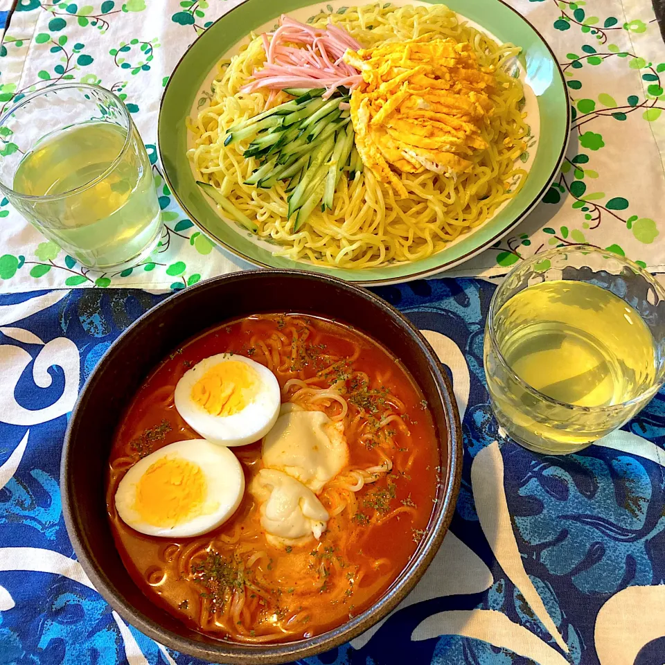 お昼はトマトラーメンと冷やし中華|Emiさん