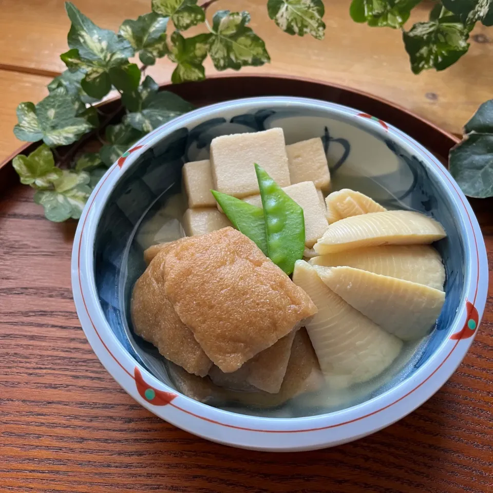 🇯🇵普通のお菜　もうすぐ旬が終わる筍を ふっくら高野豆腐&お揚げと一緒に煮物に🇯🇵|Hollyさん