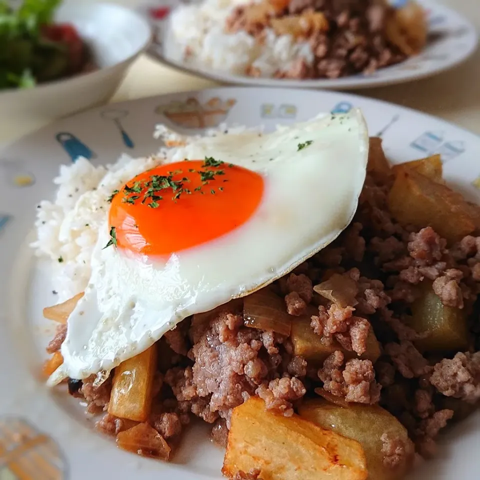 ひき肉とポテトの ペッパーライス|ポトスさん