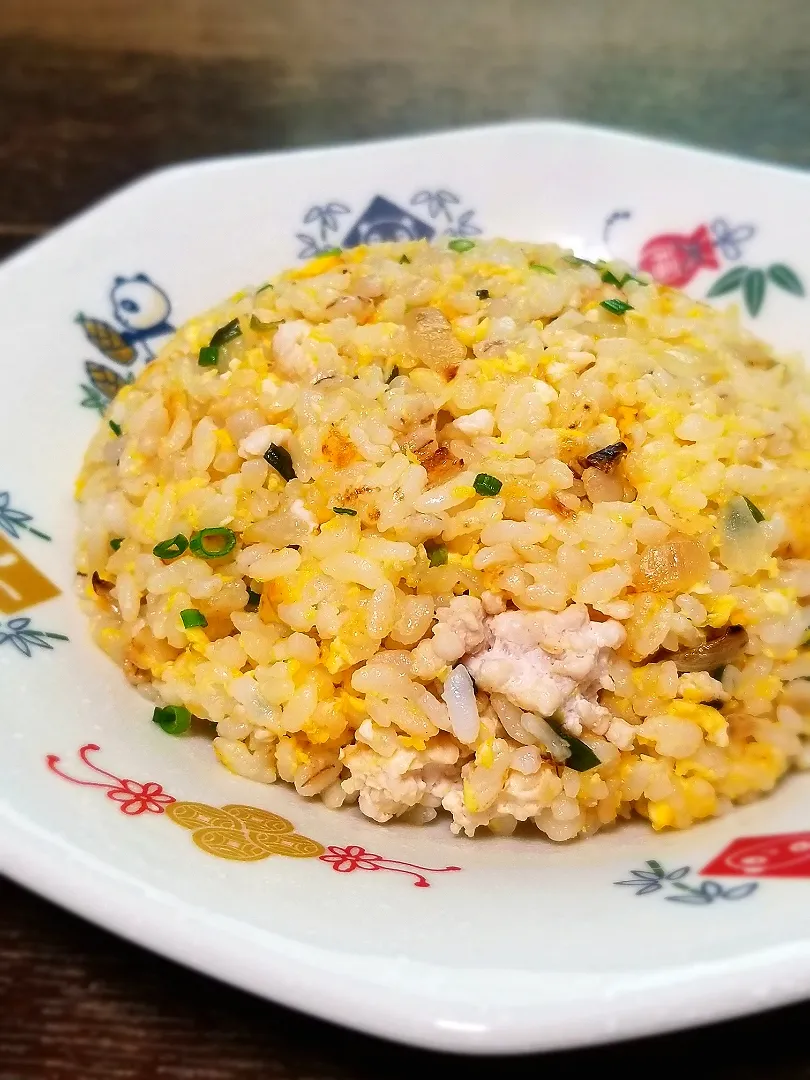 パパ作👨鶏ひき肉の行者菜醤油炒飯|ぱんだのままんさん