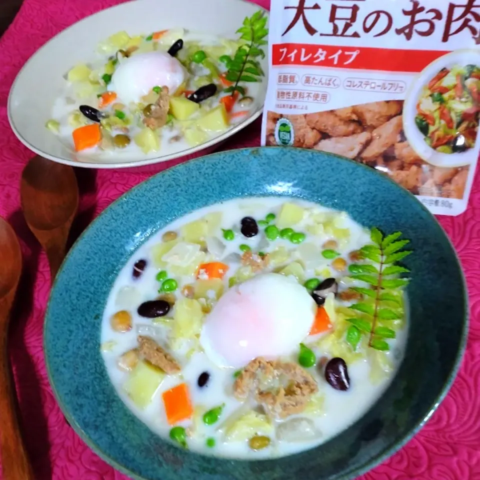 大豆のお肉と大豆、春野菜のミネストローネ|cherry🍒さん