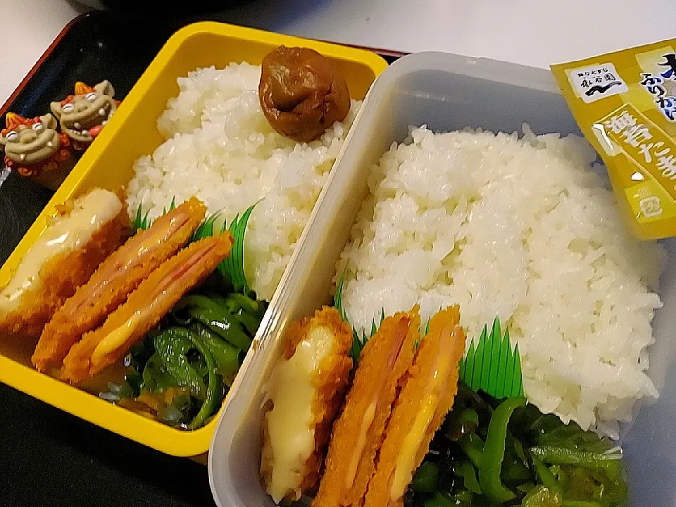 Snapdishの料理写真:夫弁当、息子弁当|みどりさん