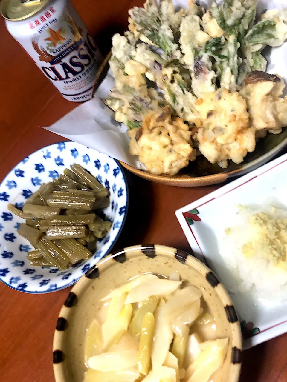 ウド酢味噌和え&ウドの葉と芽天ぷら&蕗の炒め煮|Miekoさん