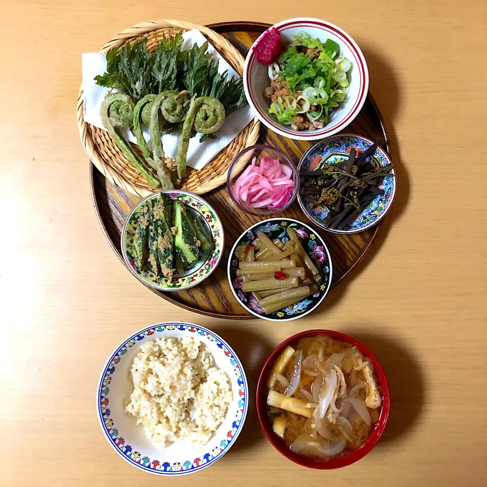 #vegan 
よもぎとこごみの蕎麦粉天麩羅|makiko_aさん