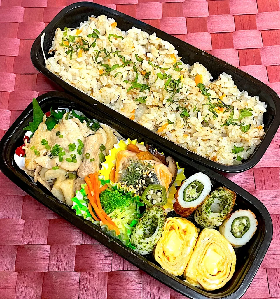 中学生息子のお弁当🍱 大葉とツナの炊き込みご飯弁当🍱|Snow10さん