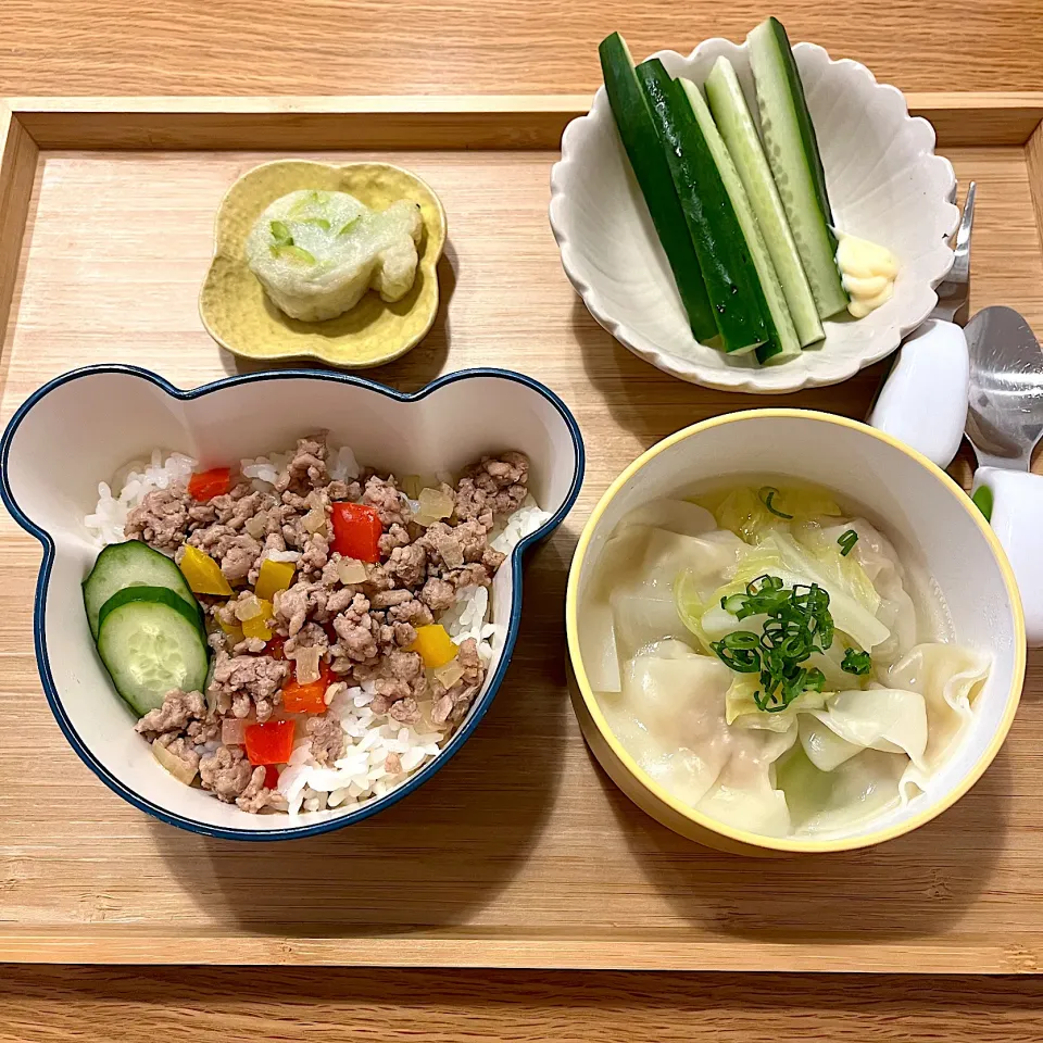 Snapdishの料理写真:むすこごはんよる|かぼちゃんさん