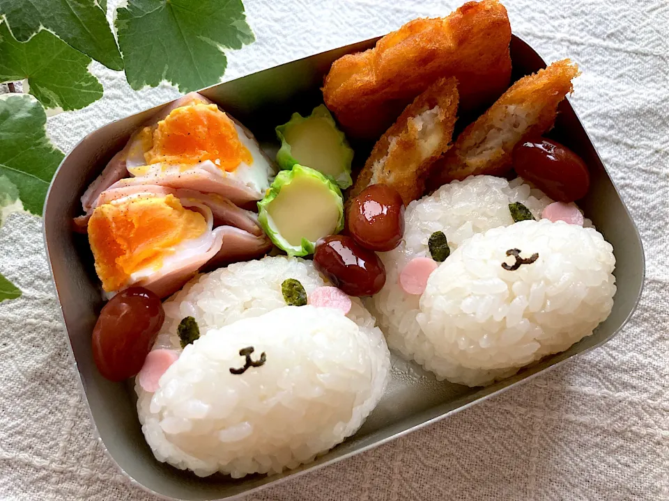 ＊わんこ🐶おにぎり弁当＊ちびたん年長さんお弁当＊|＊抹茶＊さん