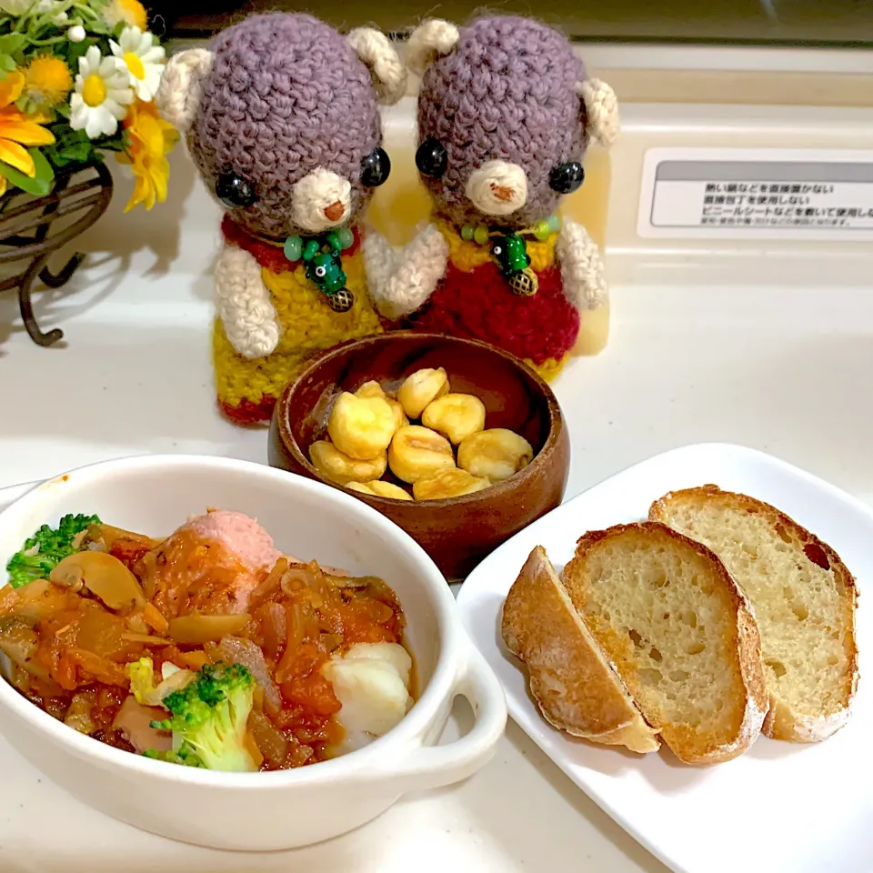 Snapdishの料理写真:朝ごぱん(・ω・｀)|chagashiさん