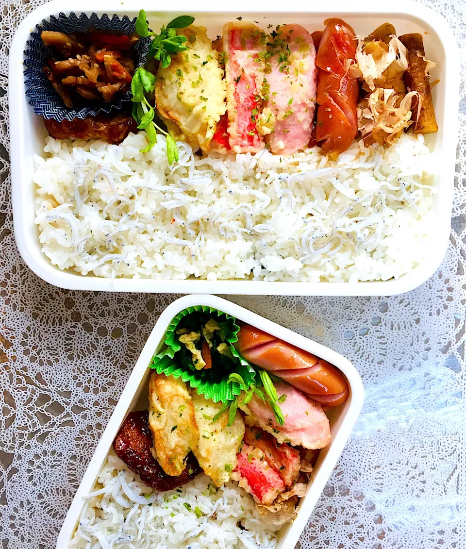 しらすご飯と天ぷらのお弁当|🌻ako ·͜·♡peco🌻さん