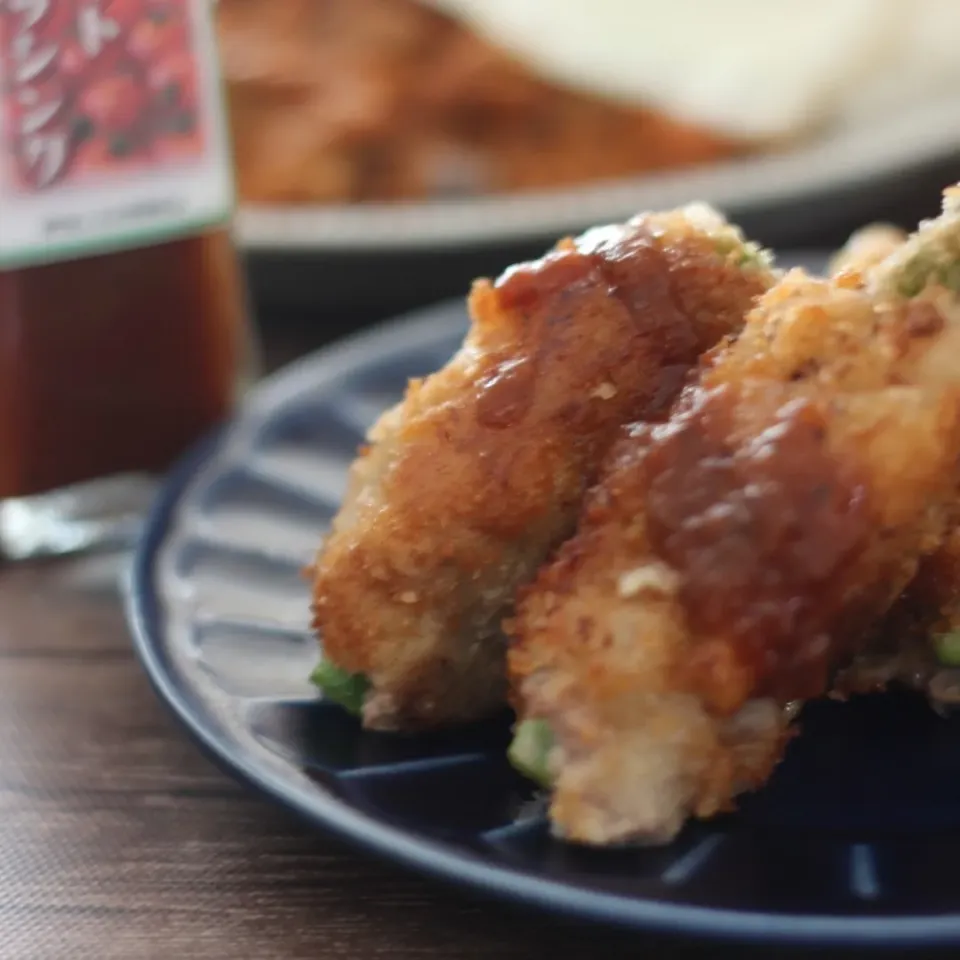 アスパラの豚肉巻きフライ|ちいさなしあわせキッチンさん