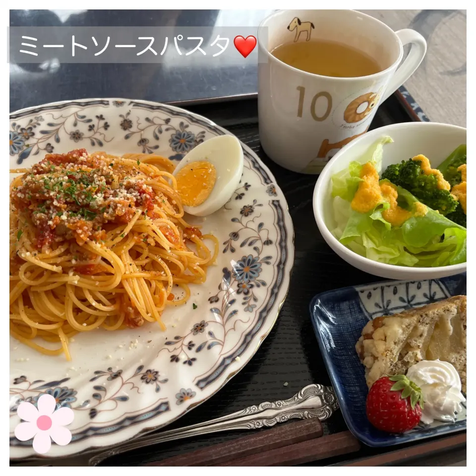 Snapdishの料理写真:ミートソースパスタ❤️|いのっちさん