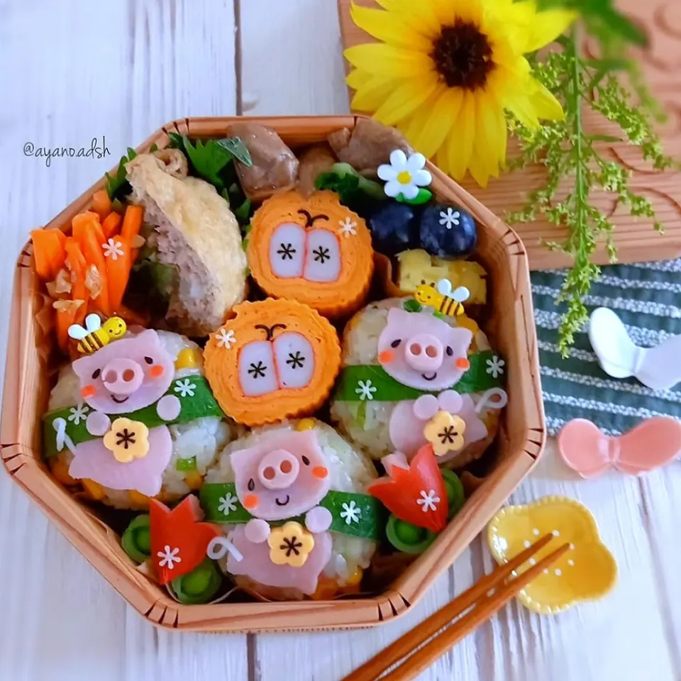 🌱🐷焼豚炒飯おにぎり弁当🐷🌱|ayano.adshさん